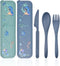 Reusable Utensils Set with Case, 2 Pack Camping Utensils Set, Portable Plastic Spoon Knife Forks Portable Cutlery Set for Picnic Outdoor Office Sc...
