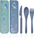 Reusable Utensils Set with Case, 2 Pack Camping Utensils Set, Portable Plastic Spoon Knife Forks Portable Cutlery Set for Picnic Outdoor Office Sc...