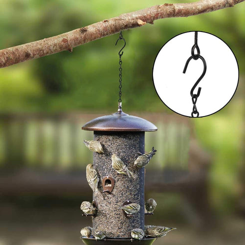 IMISNO Hanging Chain for Bird Feeders, Birdbaths, Chimes, Planters, Lanterns and Ornaments, Wedding Decoration, Metal Hook, Outdoor/Indoor Use(Bla...