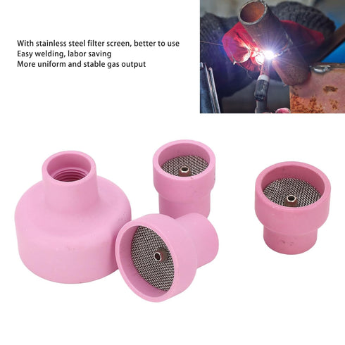 TIG Welding Cup, Ceramic Welding Cup Ceramic TIG Cup Kit Set 12# 14# 16# 24# 2.4mm Center Hole Inner Dia for Welding Equipment...