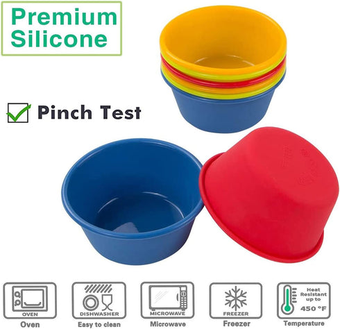 Webake Silicone Cupcake Baking Cups Set of 8, Air Fryer Muffin Pan Jumbo Muffin Liners Reusable Large Individual Muffin Tin, 3.5 Inch Mini Cake Pa...