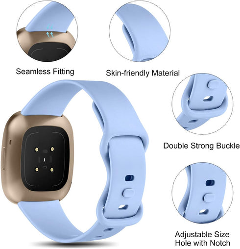 GEAK 15 Pack Compatible with Fitbit Versa 3 Bands/Versa 4 Bands/Fitbit Sense 2/Sense Bands,Soft Replacement Waterproof Sport Watch Strap Wristband...