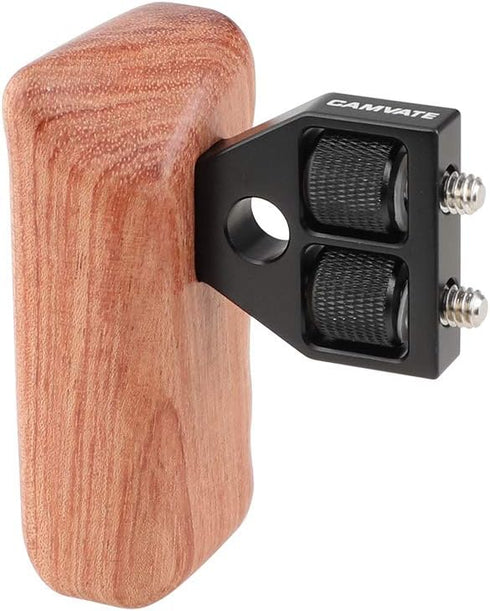 CAMVATE DSLR Wood Wooden Handle Grip Mount Support for DV Video Cage Rig (Left Hand) - 1242...