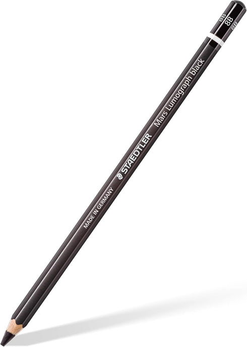 Staedtler Mars Lumograph Black, Carbon Blend Provides Jet Black Lines, Professional Art Pencils, Tin of 6 Assorted Black Sketch Pencils, 100B G6...