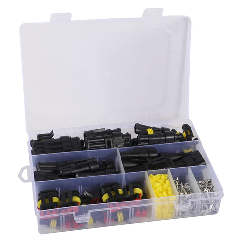 352Pcs Waterproof Connector Car Electrical Connector Terminals Quick Disconnect Wire Connector Plug Kit, 1/2/3/4 Pin Connectors Male and Female fo...
