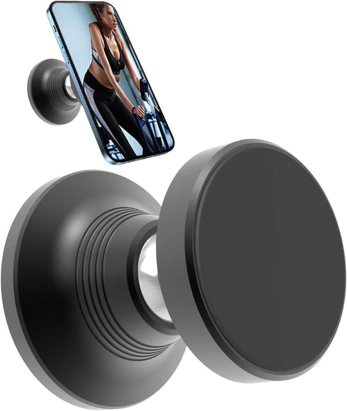 Dual Magnetic Phone Holder for Gym, Strong Magnet Gym Phone Mount&Holder, Fit All Phone- 360°Adjustable Holder for Video Recording- Designed for G...