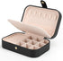 Small Jewelry Box Necklace Ring Storage Organizer Mini Jewelry case Double Layer Travel Jewelry Organizer for Women Girls Gift/Black...