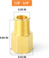 GASHER 5PCS 1/8" NPT Brake Line Adapter Fittings 3/8"-24 Threads for Inverted Flare Female...