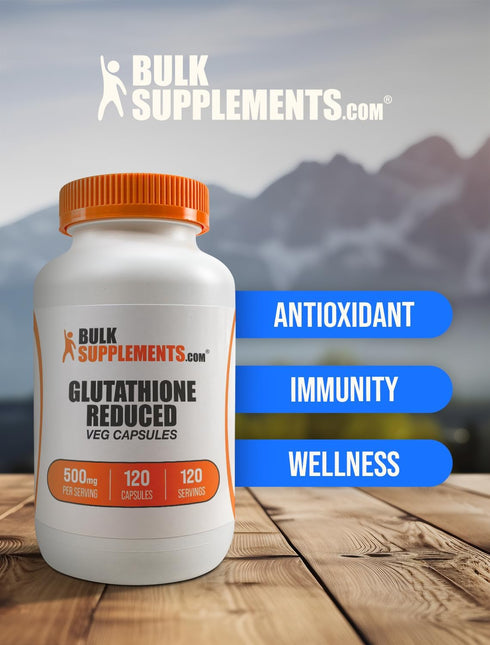 BulkSupplements.com Glutathione Reduced Capsules - or Reduced Glutathione, Glutathione Supplement, Glutathione 500mg - Gluten Free, 1 Capsule Per ...