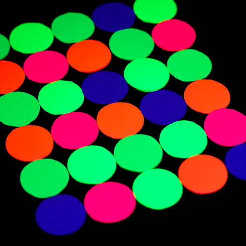 10000 pieces UV Neon Round Confetti 5 Colors Neon Fluorescent Tissue Confetti Dot Blacklight Glow Party Confetti for Blacklight Neon Party, Birthd...