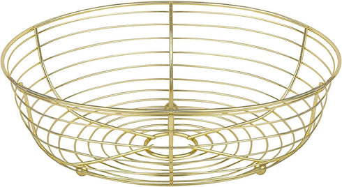 IBWell® Gold Fruit Bowl for Kichen Countertop, Round Wire Fruits Breads Vegetables Snacks Canddy Basket - 11.2"x3.6"(DxH)...