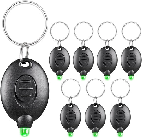 8 Pack Ultra Bright Green Light Keychain Flashlight, Mini Green LED Keychain Flashlight, Green Keychain Flashlight for Night Observation...