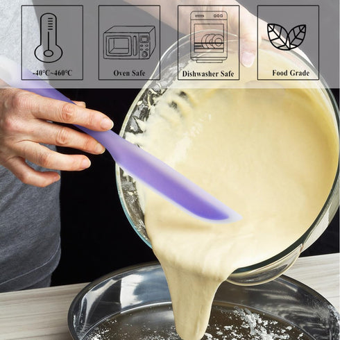 Nonstick Silicone Knife Shaped Flexible Kitchen Spatula Scraper Turner,Kitchen Cooking Utensils With Nylon Core (Purple)...