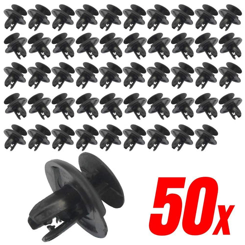 81514-663A 50x Front Fender Bumper Push Type Retainer Clips - Compatible with Honda, GM, Ford, Mitsubishi - Replaces OEM #: 91512-SX0-003, MU00031...