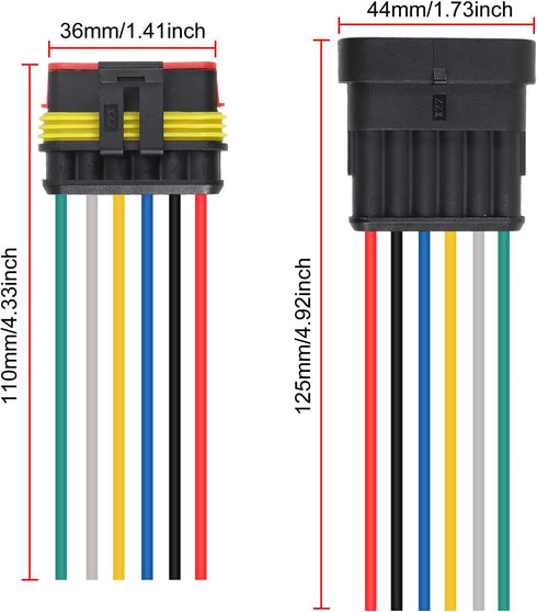 5Pair 6Pin Connector Waterproof Electrical 6 Pin Plug Auto Electrical Wire Connectors Quick Disconnect Automotive Wire Connectors Marine for Car, ...