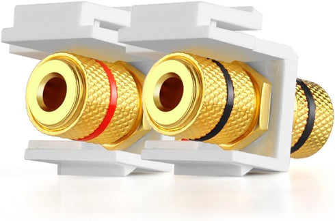 TNP Banana Jack Keystone Insert (Set of 4) - Stereo Speaker Banana Connector Binding Post Snap in Adapter Socket Female Port Inline Coupler for Wa...