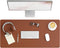 Smead Desk Pad, Vegan Leather Desk Mat with Non-Slip Faux Suede Backing, Perfect Desk Organizer for Office Decor, 36” x 17” Large, Saddle (64827)...