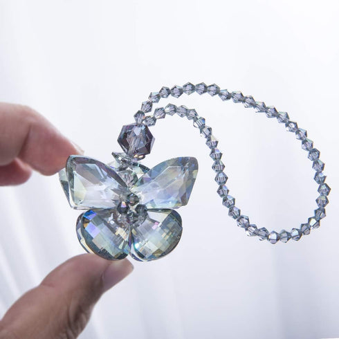 H&D HYALINE & DORA Crystal Glass Butterfly Car Key Charm Mirror Hanging Ornaments Gift (Butterfly-1)...