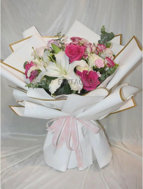 EMITAOHWF 20-Sheet White Flower Wrapping Paper, White Waterproof Bouquet Wrapping Paper for Flowers, Florist Wrapping Paper for Flowers Bouquet DI...