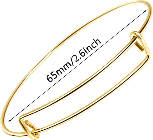 UPINS 60Pcs Expandable Bangle Bracelets DIY Jewelry Making Blank Bracelets Women Adjustable Wire Bracelets, Silver & Gold...