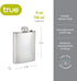 True 4 oz Stainless Steel Flask, Compact and Durable Hip Flask with Twist-and-Lift Lid, Drinking Flasks for Vodka Whiskey Tequila Rum Cocktails, T...