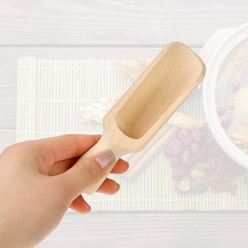 Wooden Spoons 5.5 In Natural Beech Wood Bath Scoop Natural Beech Wood Scoop for Coffee, Flour, Sugar, Spice, Powder, Multifunctional Kitchen Spoon...