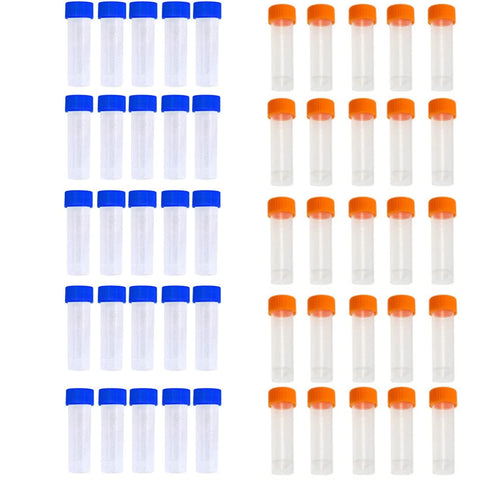 50 Pack 5ml Cryo Tubes?Plastic Graduated Vial Tube with Screw Caps,Small Test Sample Bottles Tubes Container with Lid?PP Material ?with Silica Gel...