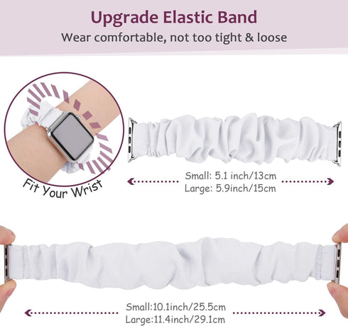 JIELIELE Compatible with Scrunchie Apple Watch Band 38mm 40mm 41mm 42mm 44mm 45mm 49mm for Women, Cute Wristbands Straps Elastic Scrunchy Band for...