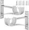 Sturdy Curtain Rod Brackets, Silver, Holds 1 Inch to 1 1/4 Inch Rods, Wall Mount, Set of 2...