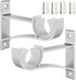 Sturdy Curtain Rod Brackets, Silver, Holds 1 Inch to 1 1/4 Inch Rods, Wall Mount, Set of 2...
