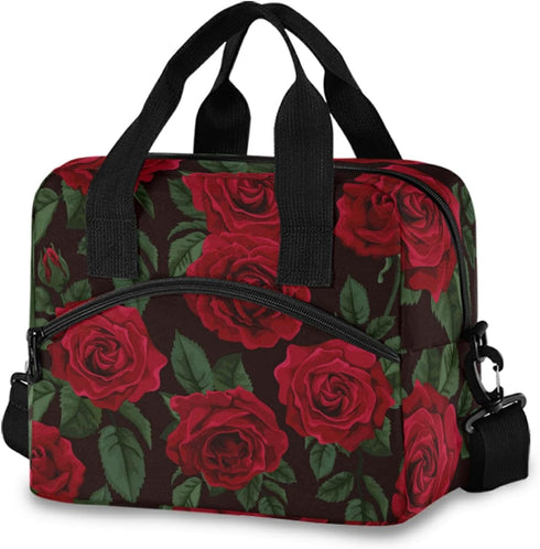 ALAZA Red Rose Flower Floral Insulated Lunch Box Reusable Cooler Bags with Shoulder Strap for Women Men Adults, 19-Can (12.5L)......