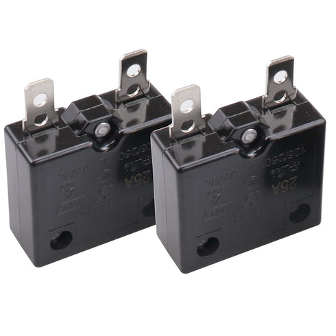 2Pcs 25A Automatic Thermal Circuit Breaker Thermal Overload Protector 25Amp L1 Series 125-250V AC 50V DC Automatic Reset Relay Fuse Thermal Switch...