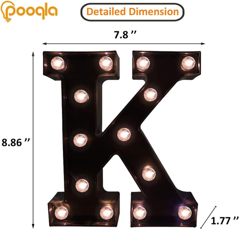 Decorative LED Illuminated Letter Marquee Sign - Alphabet Marquee Letters with Lights For Wedding Birthday Party Christmas Night Light Lamp Home B...