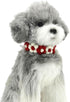 Dog Costume,Handmade Dog Wedding Bandana and Dog Birthday Bandana,Red and White Floral Design Dog Necklace,Cute Medium Small Cat Collars for Daily...