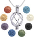 Essential Oil Diffuser Necklace Twisted Ball Aromatherapy Locket Pendant with 8 Lava Stone Balls 0.24'...
