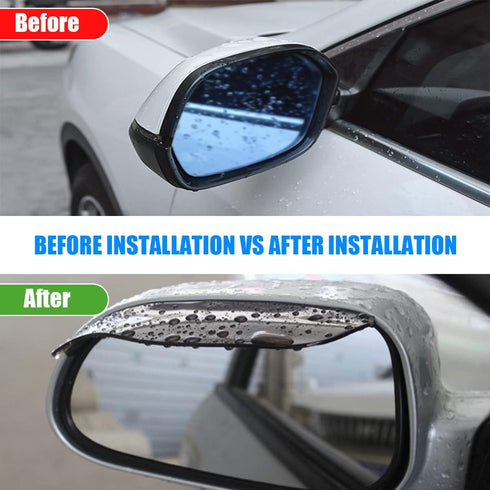 2PCS Car Rear View Mirror Rain Visor Guard, Carbon Fiber Auto Side Mirror Rain Eyebrows, Rainproof Waterproof PVC Rearview Mirror Rain Visor Smoke...