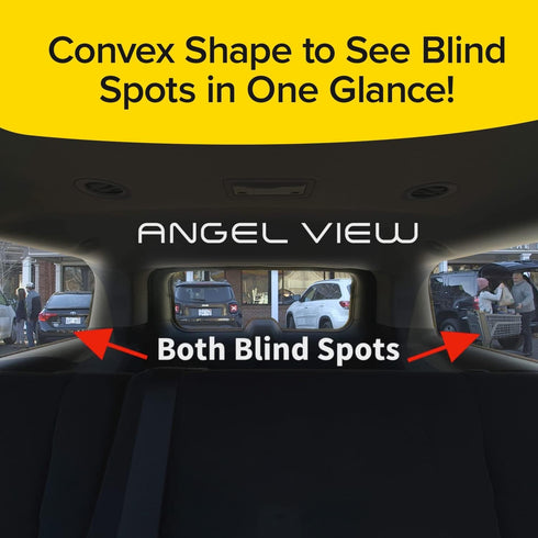 Wide-Angle Rearview Mirror, As Seen On TV Black Convex Car Mirror Installs in Seconds and Fits Most Cars, SUVs & Trucks, Holiday Gift...