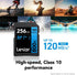 Lexar High-Performance 800x 256GB SDXC UHS-I Memory Card, C10, U3, V30, Full-HD & 4K Video, Up to 120MB/s Read, for Point-and-Shoot Cameras, Mid-R...