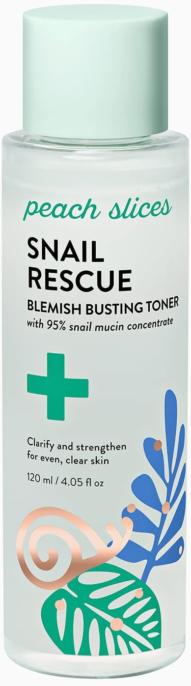 Peach Slices | Snail Rescue Blemish Busting Toner | 95% Snail Mucin | Pore Cleaner | Hydrates & Balances | Korean Skin Care | CICA | Hyaluronic Ac...