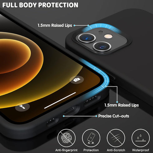 OuXul Compatible with iPhone 12 Mini Case,Liquid Silicone Gel Rubber Phone Case,iPhone 12 Mini Case 2020 Cover 5.4 Inch Full Body Slim Soft Microf...