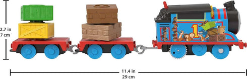 Thomas & Friends Toy Train, Wobble Cargo Thomas Motorized Engine with 2 Cargo Cars for Preschool Railway Play Ages 3+ Years...