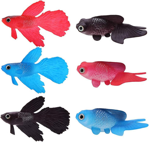 FTVOGUE Aquarium Swimming Fish Silicone Artificial Funny Fish Ornament Lifelike Fake Fish for Fish (Brown Betta Fish)...