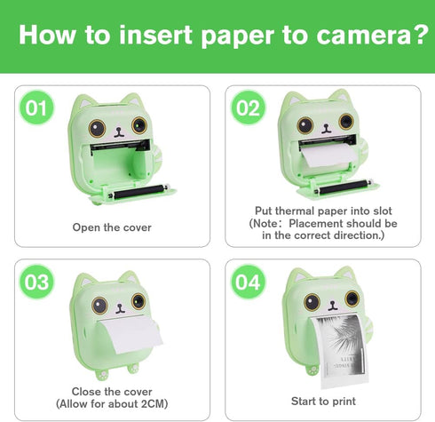 10 Rolls Kids Instant Camera Refill Print Paper, 2.2 x 1inch Camera Print Paper, BPA-Free Non-Adhesive Smooth Papers, Print Camera Accessories, Pr...