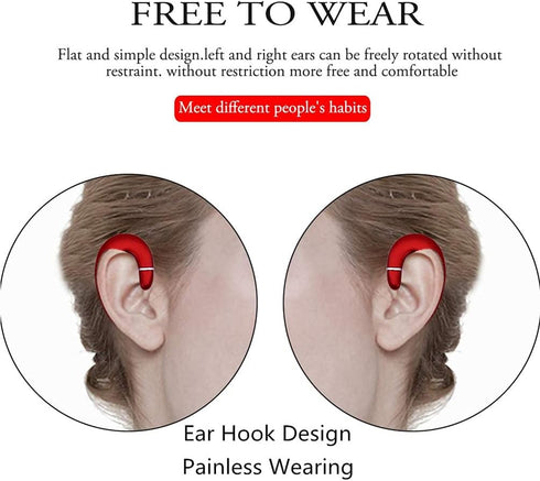 Ear Hook Bluetooth Wireless Headphone,Non Ear Plug Headset with Microphone,Single Ear Noise Cancelling Earphones Painless Wearing for Android Smar...