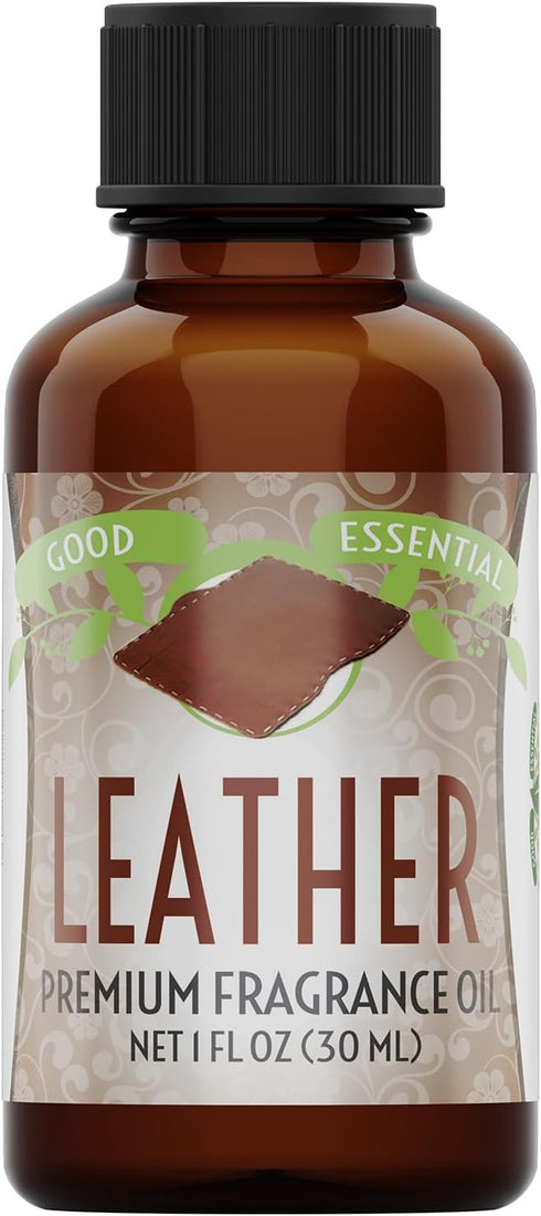 Good Essential - Professional Leather Fragrance Oil for Diffuser, Candle Warmer, Wax Melts - 1 fl oz, 30ml - Leather Scent Fragrance Oil - Leather...
