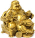 Fengshui Buddha Statue for Lucky & Happiness God of Wealth,Laughing Buddha on Emperor`s Dragon Chair,Brass Buddhist Statues and Sculptures Home De...