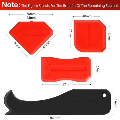 4 Pieces Silicone Caulking Tool Set Sealant Finishing Tool Grout Scraper Caulking Removal Tool for Kitchen Bathroom Floor Sink Joint Sealant Seali...