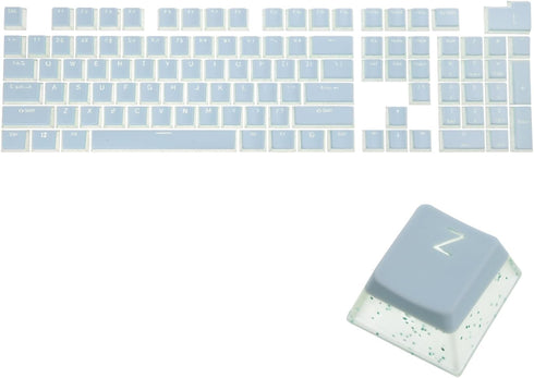 MECCANIXITY 104 Keys Pudding Keycaps Set OEM Profile 60 Percent ABS for 61/87/104 Mechanical Keyboard Layout, Teal Blue & Translucent Double Shot...