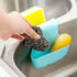 2 Pack Sponge Holder for Double-Sink, FineGood Saddle Caddy Brush Soap Organizer Storage Kitchen Bathroom Plastic Basket - Blue, Green...