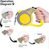Retractable Dog Leash + Holder for Apple Airtag, 16 Feet Long Suitable Small Medium Dogs up to 33lbs, Yellow Gray...